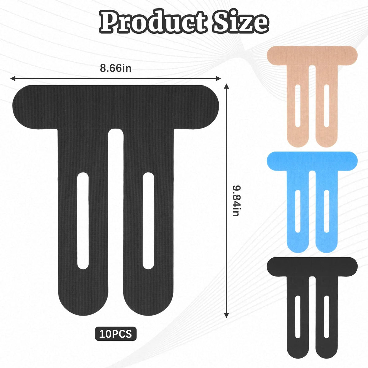 Pre-cut knee support tape strip dimensions